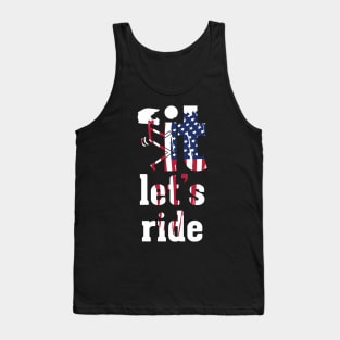 Motocross American Flag Lets Ride Tank Top